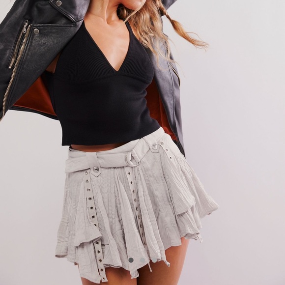 Free People - Rue Mini Skirt in Black - Picture 10 of 15